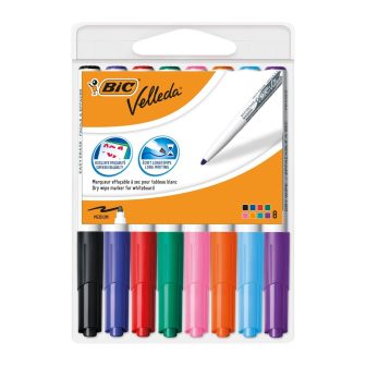 BIC Estuche 8 marcadores para pizarra blanca 1741 tinta a base de…
