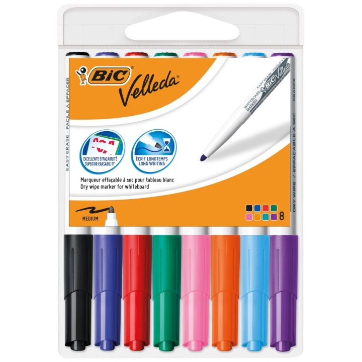 BIC 8 Whiteboard Markers Case 1741 Acetone-Based Ink 1.4mm Tip…