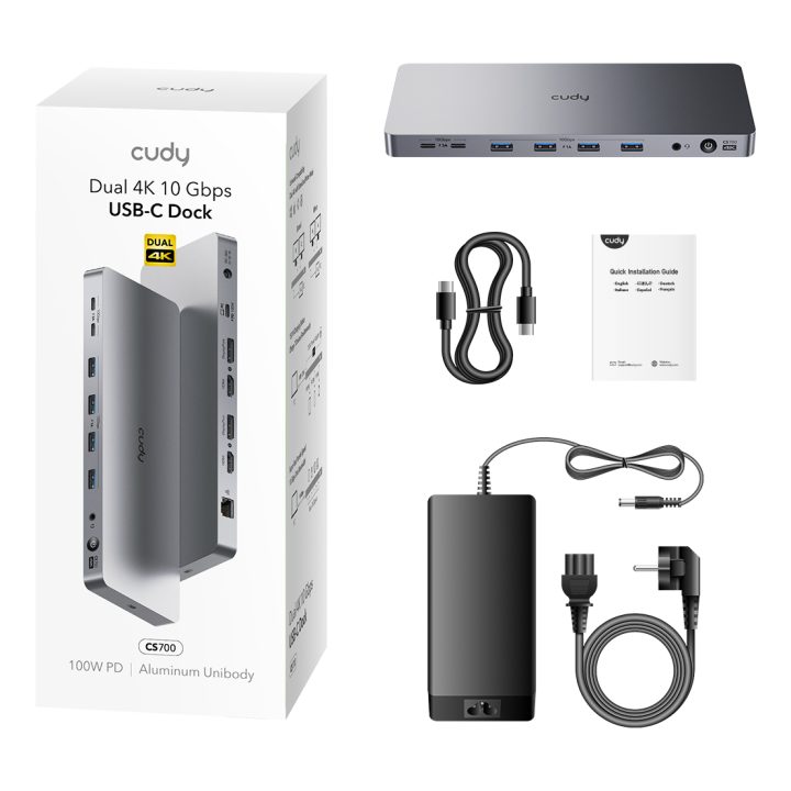 Cudy CS700 Laptop Stand and Docking Station USB 3.2 Gen 2 (3.1 Gen 2)…