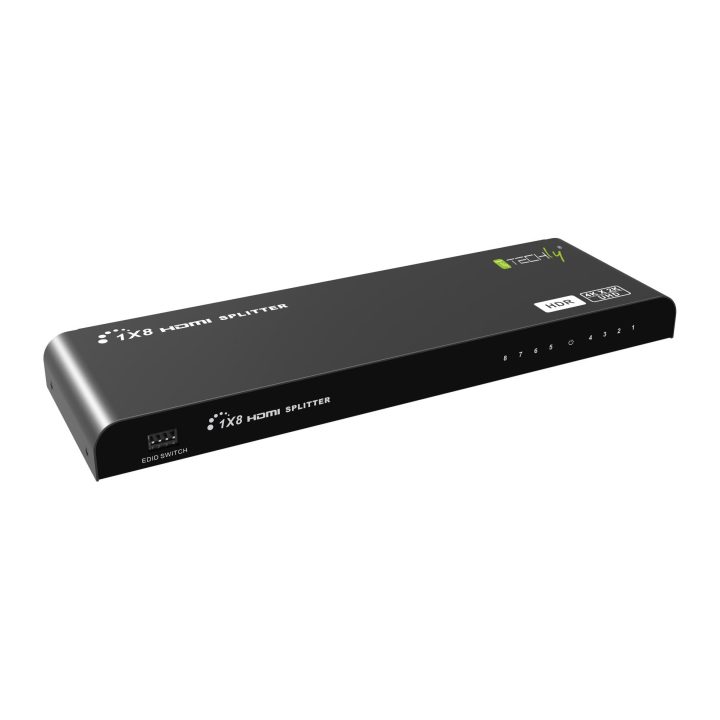 Techly IDATA HDMI2-4K8HDR divisor de vídeo HDMI 8x HDMI