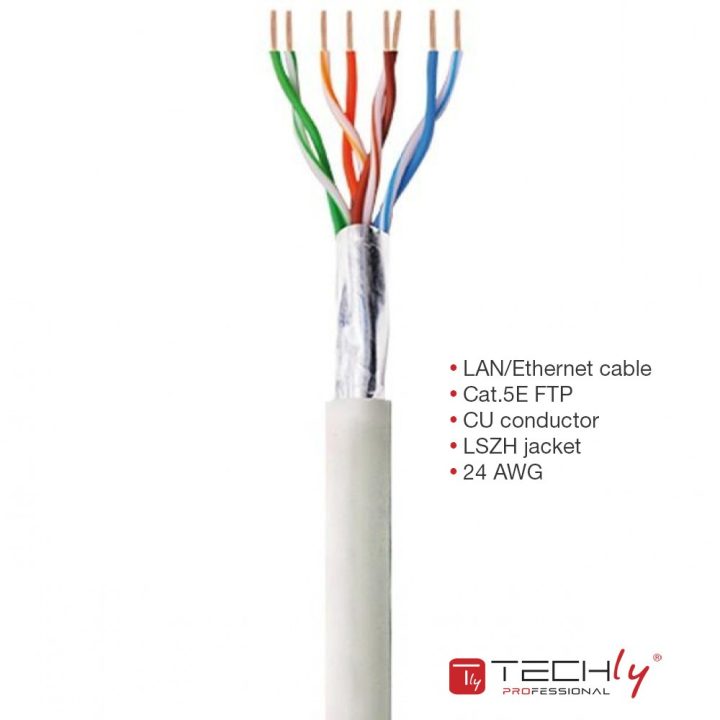 Techly ITP-C5F-305-RIS cable de red Gris 305 m Cat5e F/UTP (FTP)