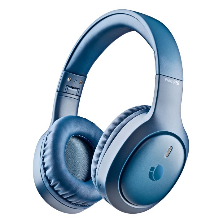 NGS Blue wireless and wired over-ear headphones