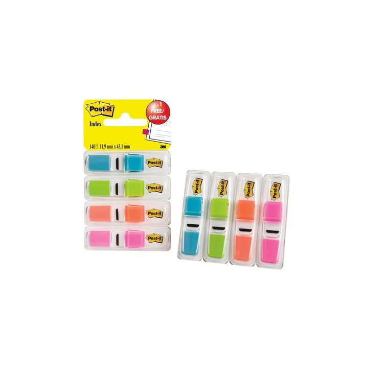 3M 683-4ABP Self-Adhesive Note Rectangle Blue, Green, Orange, Purple…