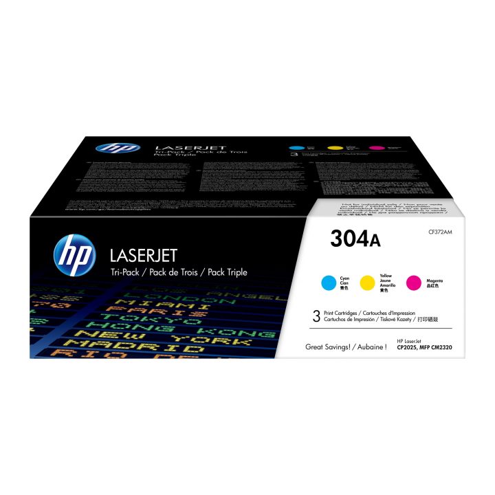 HP Original LaserJet 304A Cyan/Magenta/Yellow 3-Pack Toner Value Pack