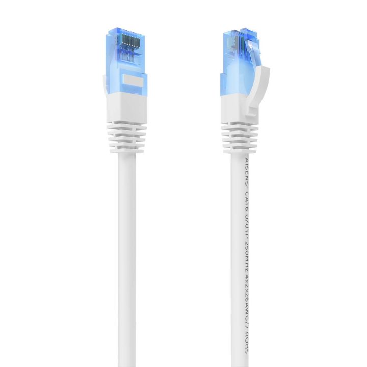 AISENS Cable De Red Latiguillo RJ45 Cat.6 UTP AWG26 CCA, Blanco, 0.75…