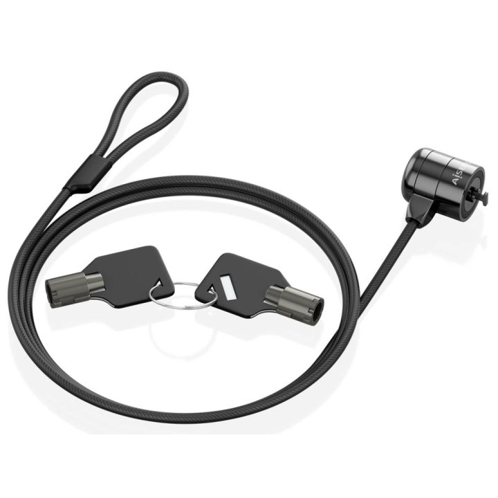 AISENS Cable de seguridad con cerradura de llave para ordenador…