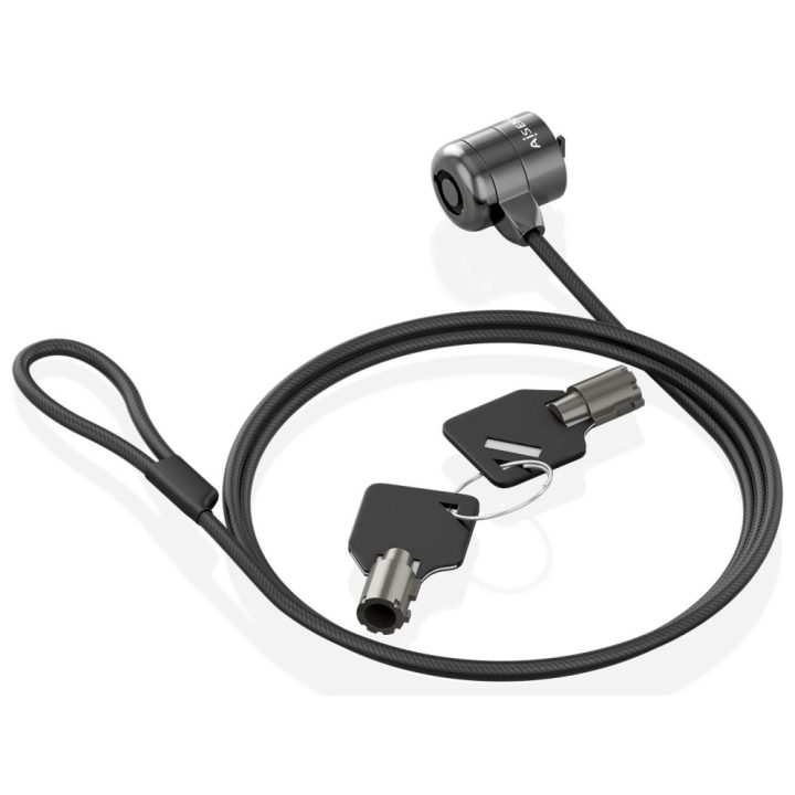AISENS Key Lock Security Cable for Computer, Monitor, Laptop 1.5m