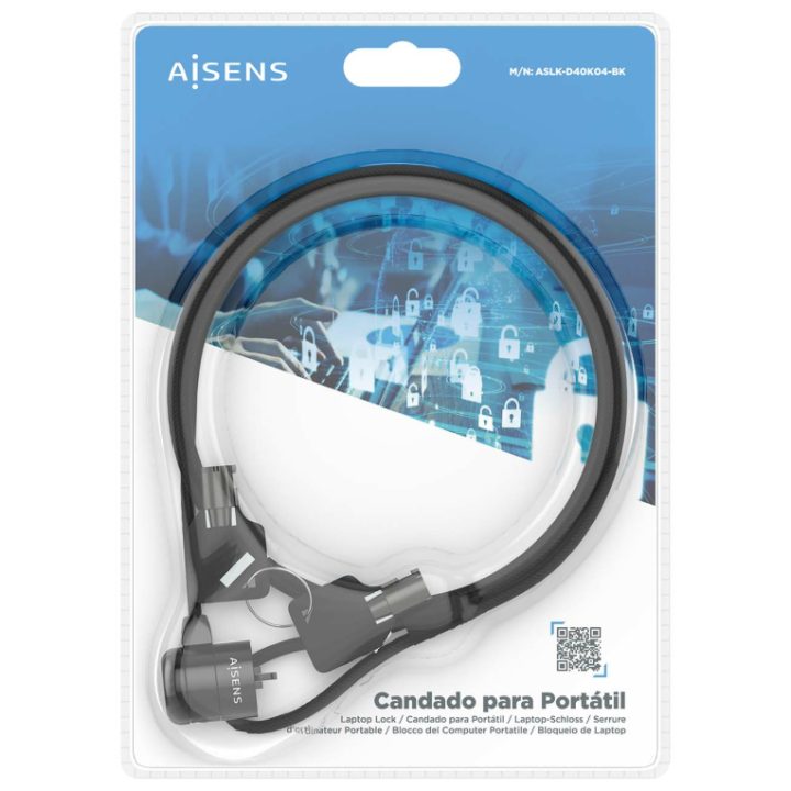 AISENS Cabo de segurança com fechadura de chave para computador…