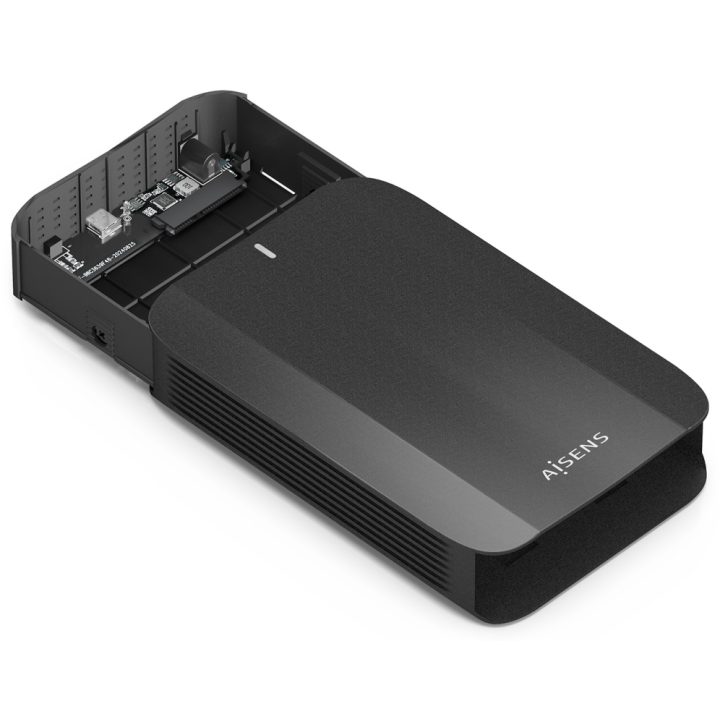 AISENS External Enclosure, 3.5" SATA to USB-C USB3.1 GEN1, Black