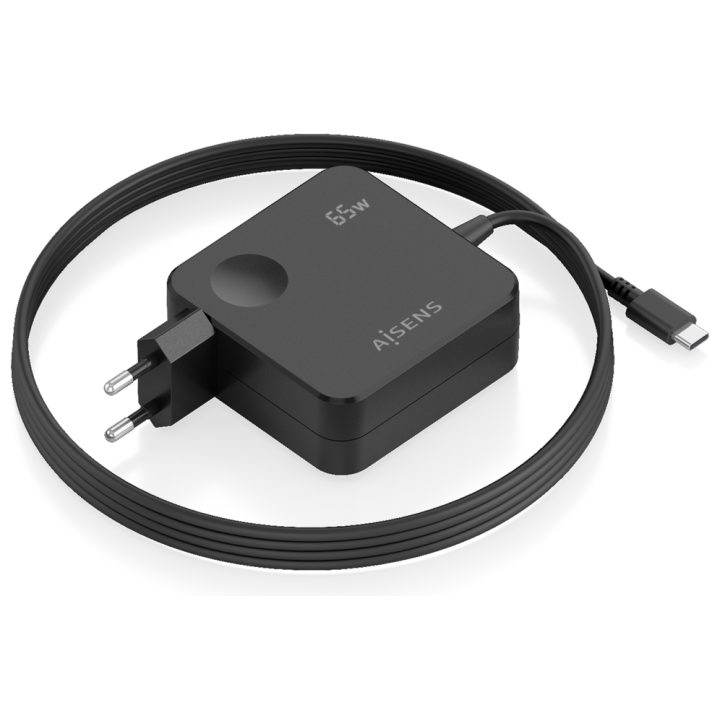 AISENS 65W PD3.0 1xUSB-C 1.5m Charger, Black