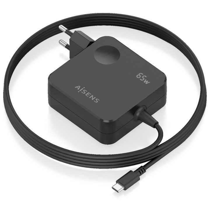 AISENS 65W PD3.0 1xUSB-C 1.5m Charger, Black