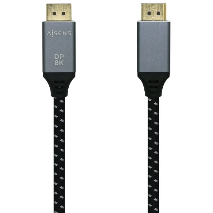 AISENS Cabo DisplayPort V1.4 8K@60Hz, DP/M-DP/M, Cinzento/Preto, 0,5 m