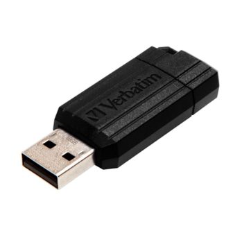 Memória USB 2.0 Verbatim pinstripe 16GB preta (49063)