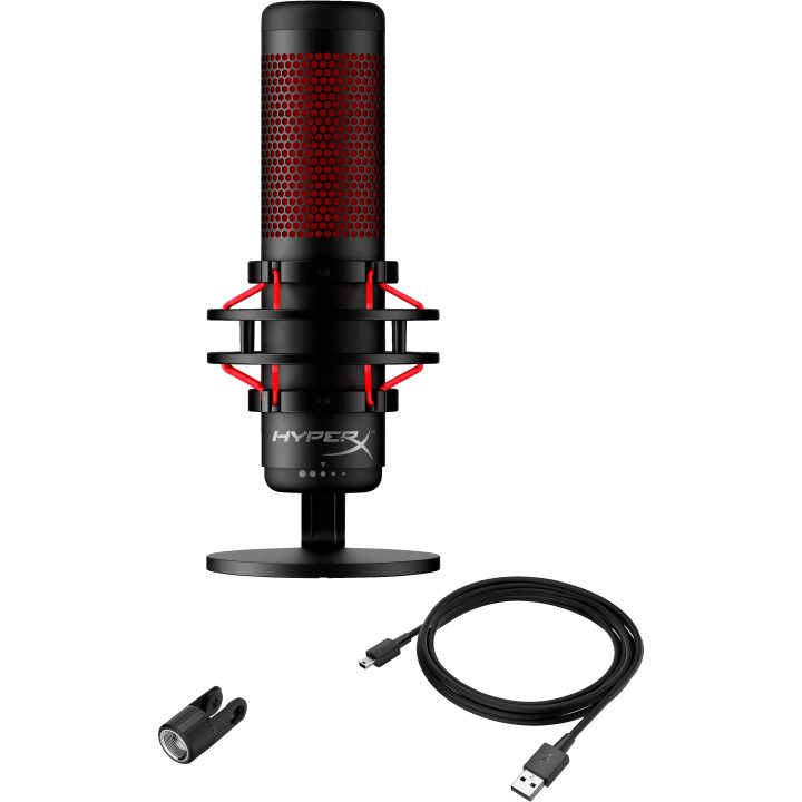 HyperX QuadCast USB Microphone (Black-Red) - Red Lighting