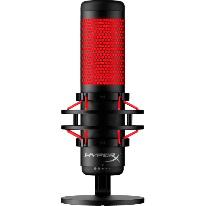 Micrófono USB HyperX QuadCast (negro-rojo) - iluminación roja