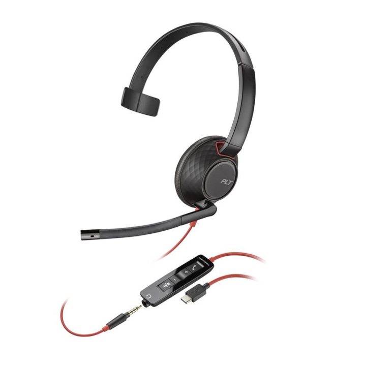 HP Poly Poly Blackwire 5210 Mono Headset USB-C + 3.5 mm Connector +…