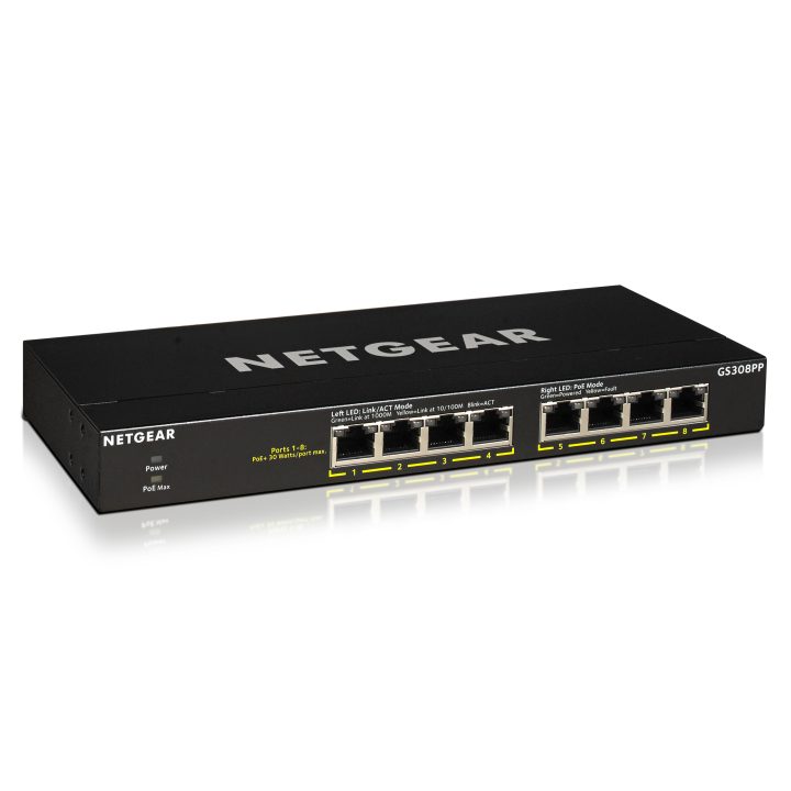 NETGEAR GS308PP Unmanaged Gigabit Ethernet (10/100/1000) Power over…