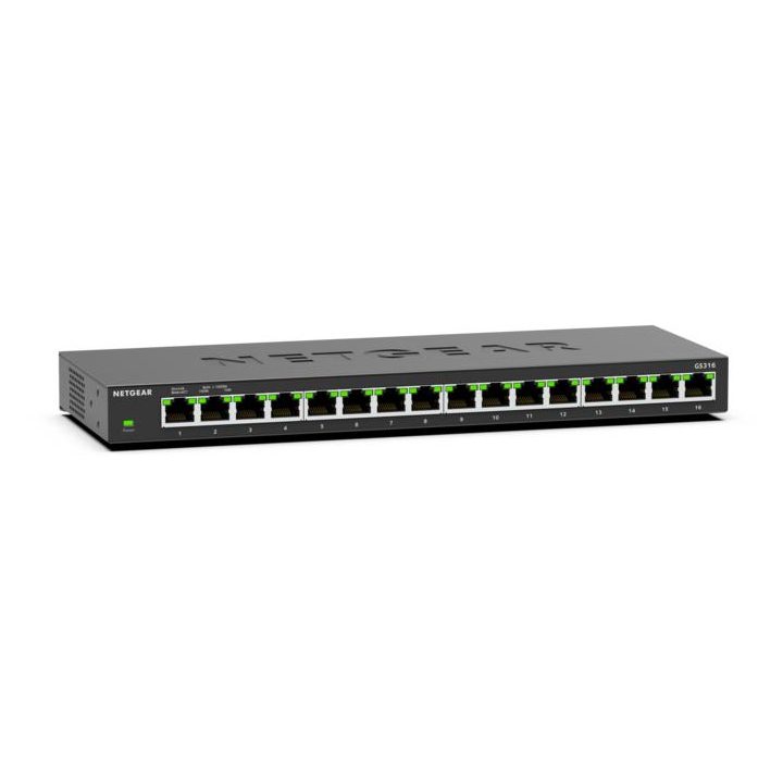 NETGEAR GS316 Unmanaged L2 Gigabit Ethernet (10/100/1000) Black