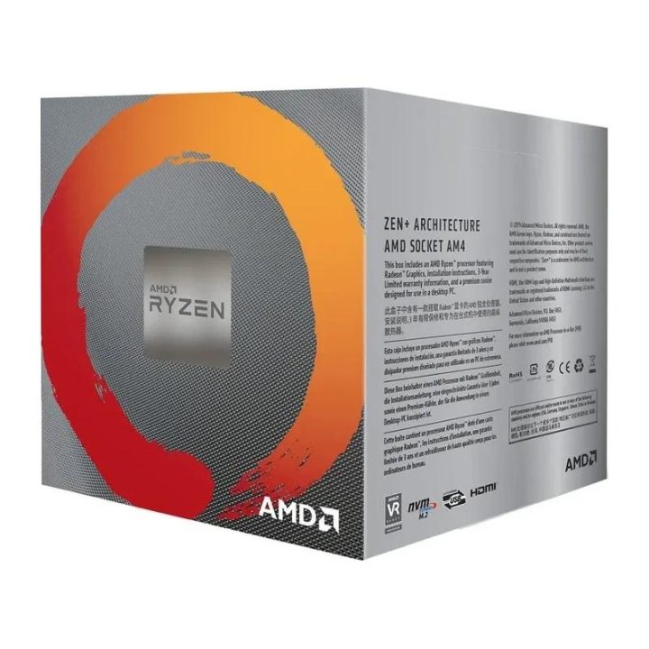 AMD Ryzen 5 3400G 3.7GHz 6MB 4-core AM4 Boxed + Cooler (YD3400C5FHSBX)
