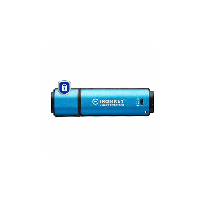 Kingston Technology IronKey 32GB USB-C Vault Privacy 50C AES-256…