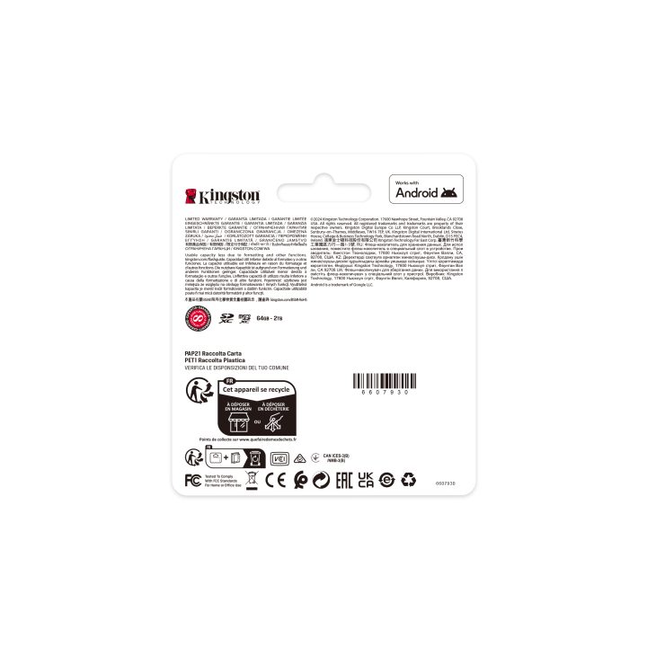 Kingston Technology 64GB microSDXC Canvas Select Plus Gen3 100R A1…