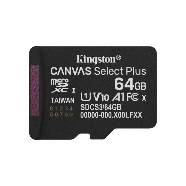 Kingston Technology 64GB microSDXC Canvas Select Plus Gen3 100R A1…