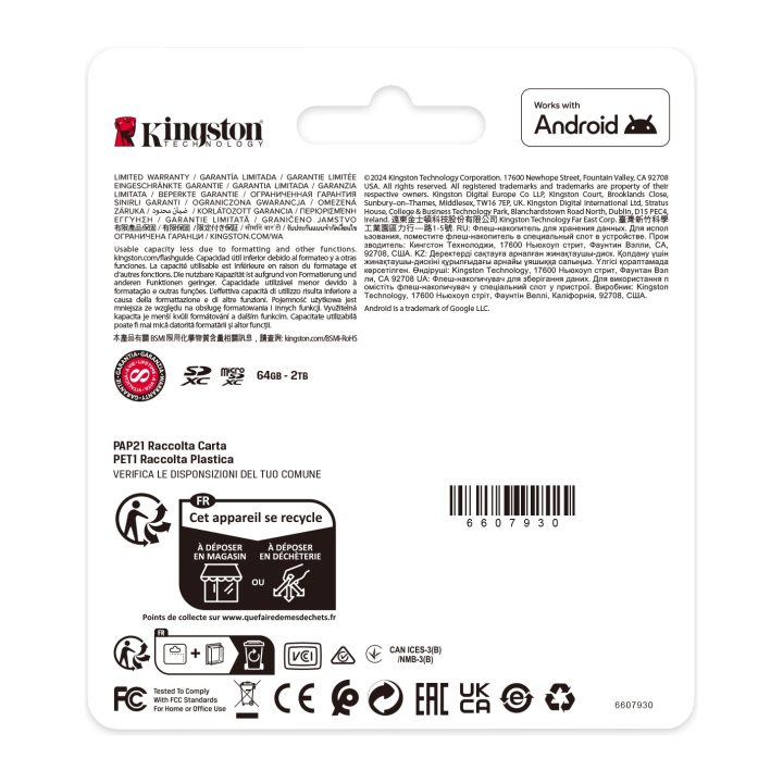 Kingston Technology 256GB microSDXC Canvas Select Plus Gen3 150R A1…