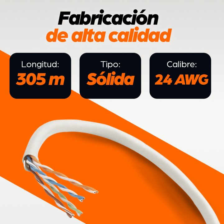 Intellinet BOBINA DE CABO DE REDE UTP CAT5E CCA ROLO 305M SÓLIDO…