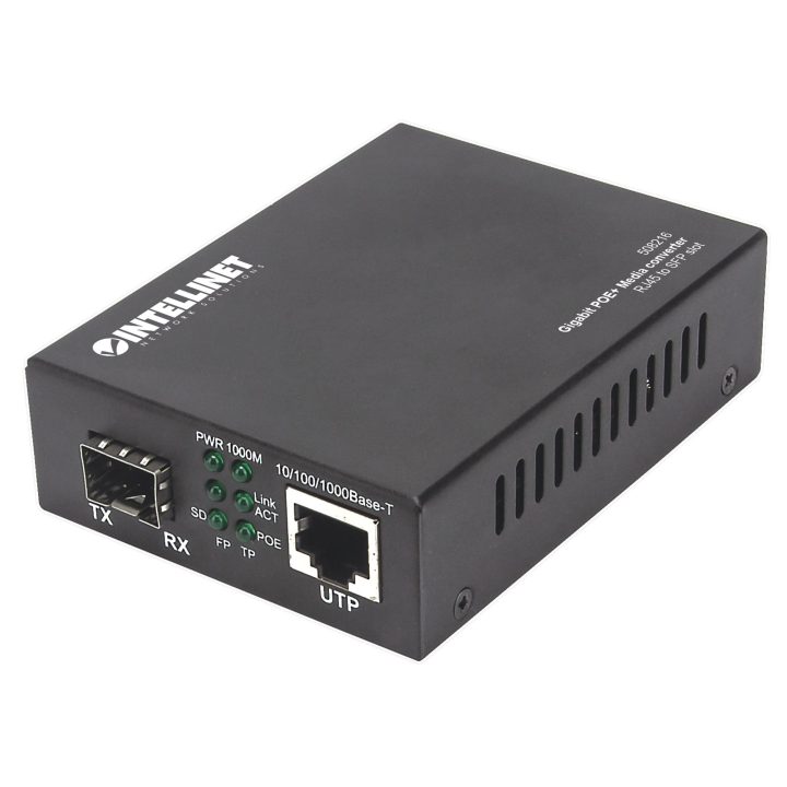 Intellinet 508216 convertidor de medio 1000 Mbit/s Negro