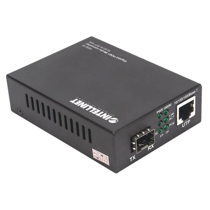 Intellinet 508216 conversor de meio 1000 Mbit/s Preto