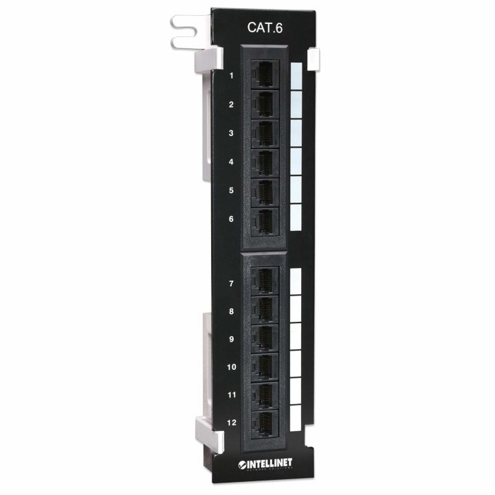 Intellinet Panneau de brassage, Cat6, mural, UTP, 12 ports, noir