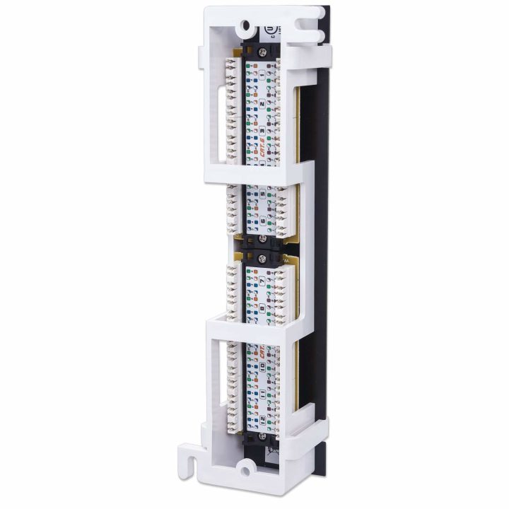 Intellinet Patch Panel, Cat6, Wall-Mount, UTP, 12 Ports, Black