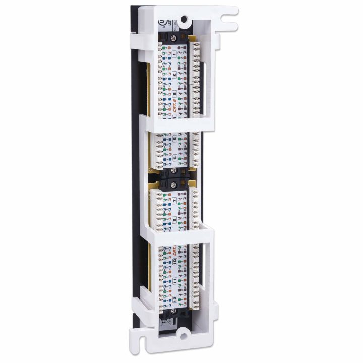 Intellinet Patch Panel, Cat6, Wall-Mount, UTP, 12 Ports, Black