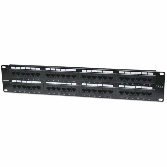 Intellinet Cat6 Patch Panel, UTP, 48 Ports, 2U, Black