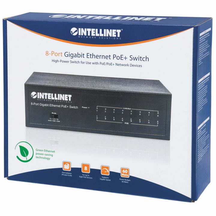 Intellinet Commutateur réseau (switch) Gigabit Ethernet PoE+ 8 ports…