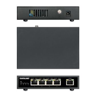 Intellinet Gigabit Ethernet PoE+ Network Switch, 5 Ports, 4 PoE PSE…