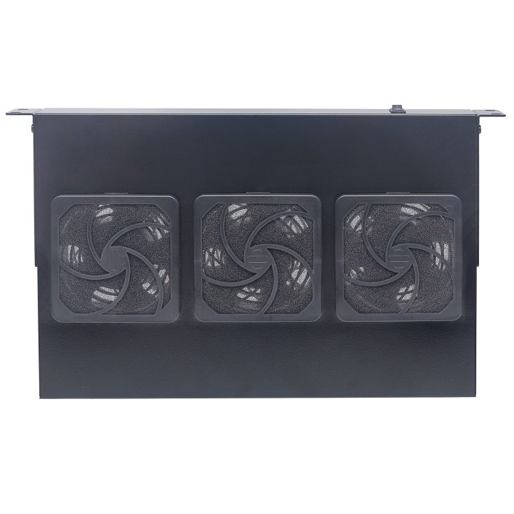 Intellinet 3-Fan Ventilation Unit for 19" Racks, 1U, Black, Lifetime…