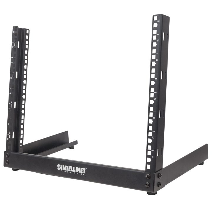 Intellinet 19" Open Frame Desktop Network Rack, 12U, Black, Kit, Max…