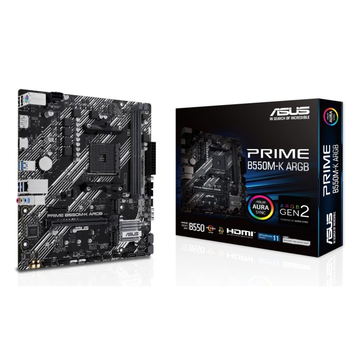 ASUS PRIME B550M-K ARGB AMD B550 AM4 Socket Micro ATX
