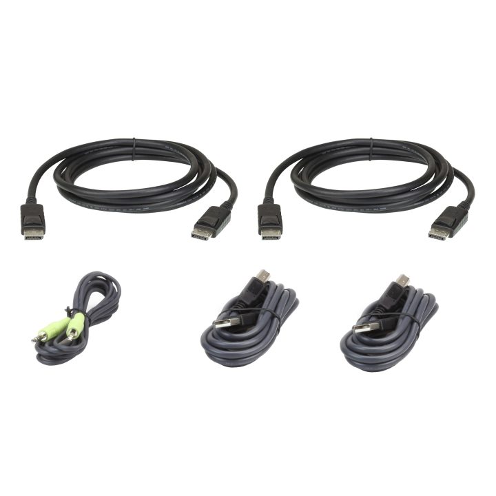 ATEN Kit de cable para KVM seguro DisplayPort dual display USB de 3 m