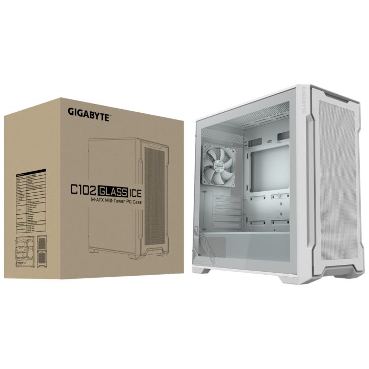 GIGABYTE C102 GLASS White Mid-Tower Case