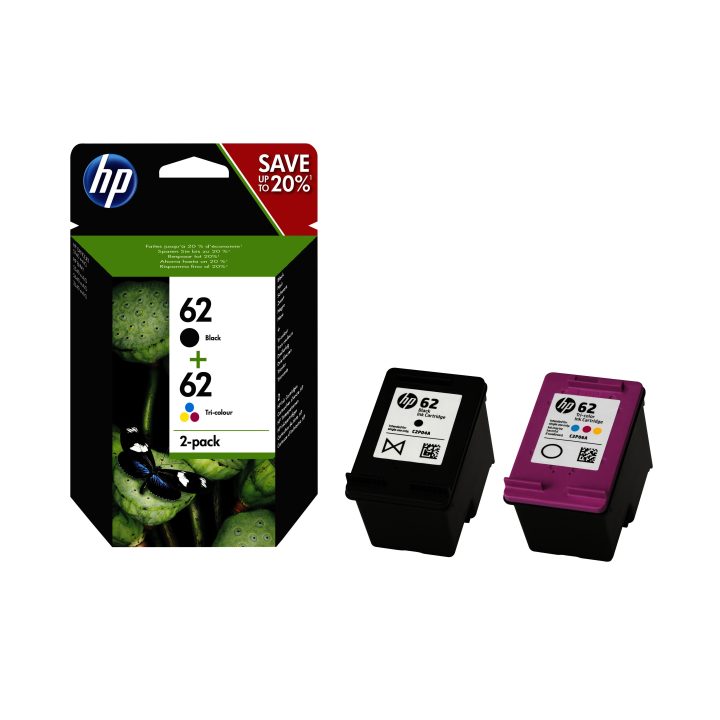 HP Pack de ahorro de 2 cartuchos de tinta original 62 negro/tricolor