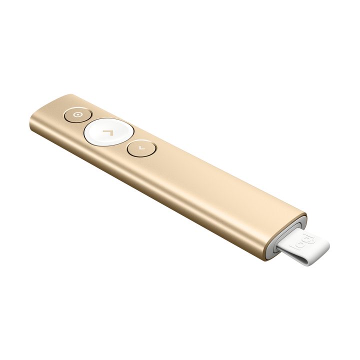 Logitech Spotlight apuntador inalámbricos Bluetooth/RF Oro