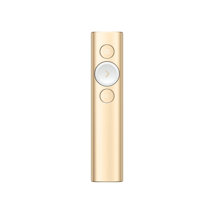 Logitech Spotlight apontador sem fios Bluetooth/RF Dourado