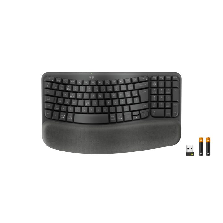 Logitech ERGO Wave Keys Office Keyboard RF Wireless + Bluetooth Swiss…