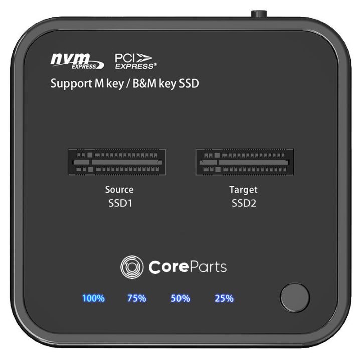 CoreParts MS-CLONER-NVME base de conexión para disco duro Negro