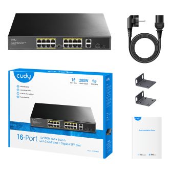 Cudy FS1018PS1 switch Fast Ethernet (10/100) Energia sobre Ethernet…