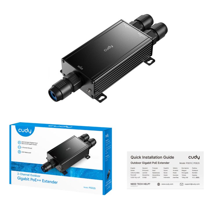 Cudy POE25 adaptador e inyector de PoE Gigabit Ethernet 100 V