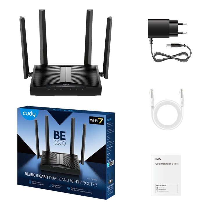 Cudy WR3600 router inalámbrico Gigabit Ethernet Doble banda (2,4 GHz…