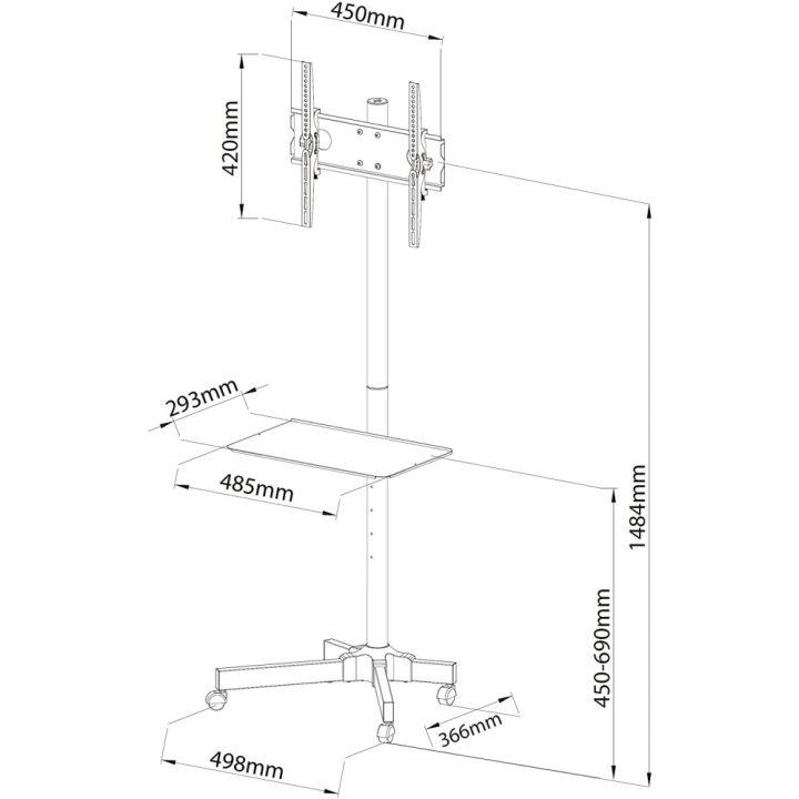 Techly ICA-TR21 TV Mount 55" Black